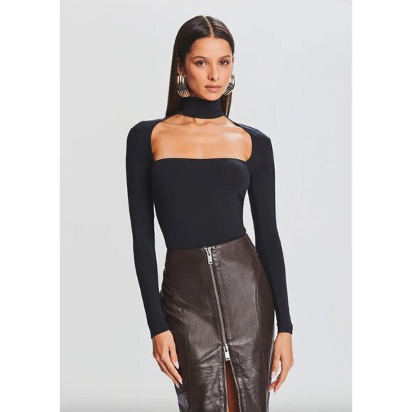 SER.O.YA Tops - SER.O.YA Odessa Cut Out Open Bodysuit Black Womens Size Medium